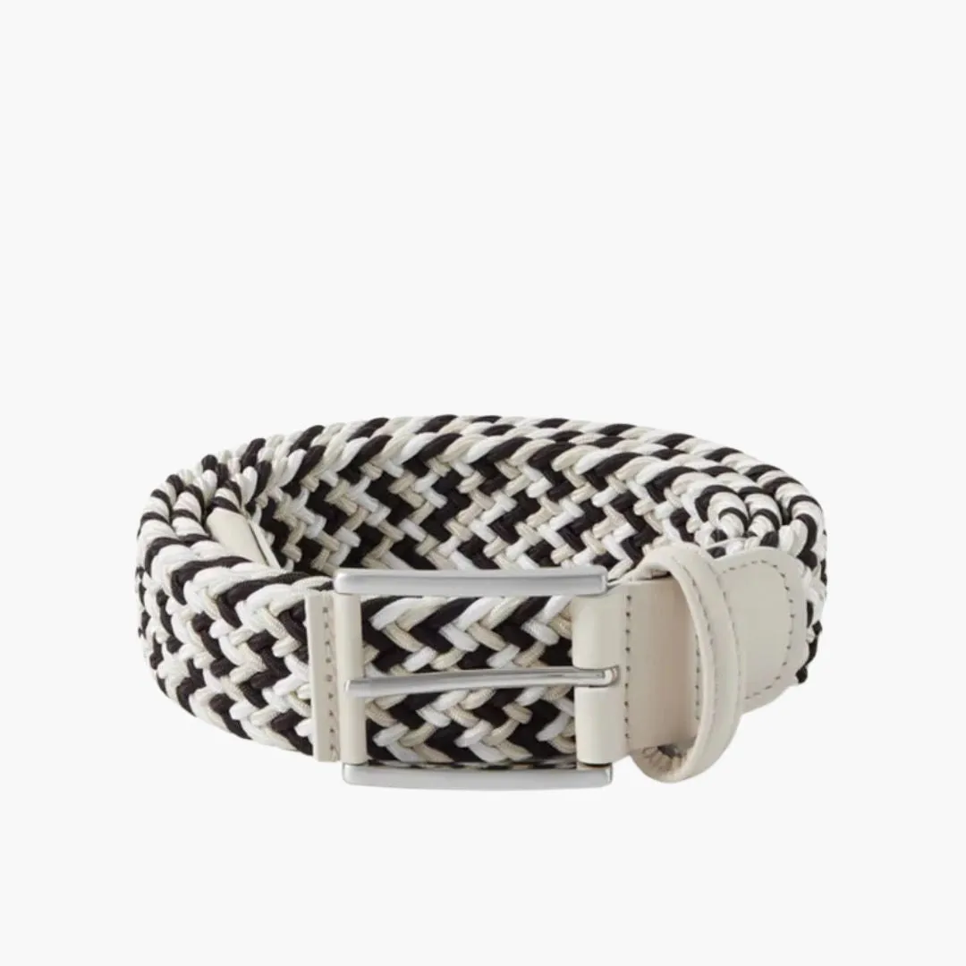 3.5cm Woven Elastic Belt (Black   Grey   Silver   White)