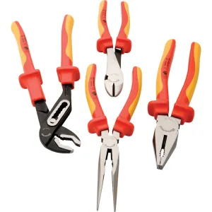 4 Piece Plier Set, Insulated Handles