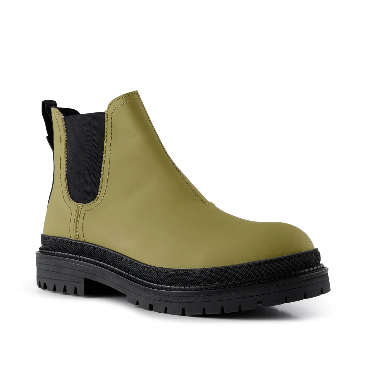 Arvid chelsea boot leather - KHAKI GREEN