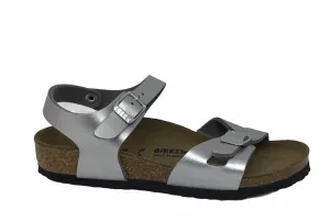 Birkenstock Junior Kids Rio Silver Narrow Fit