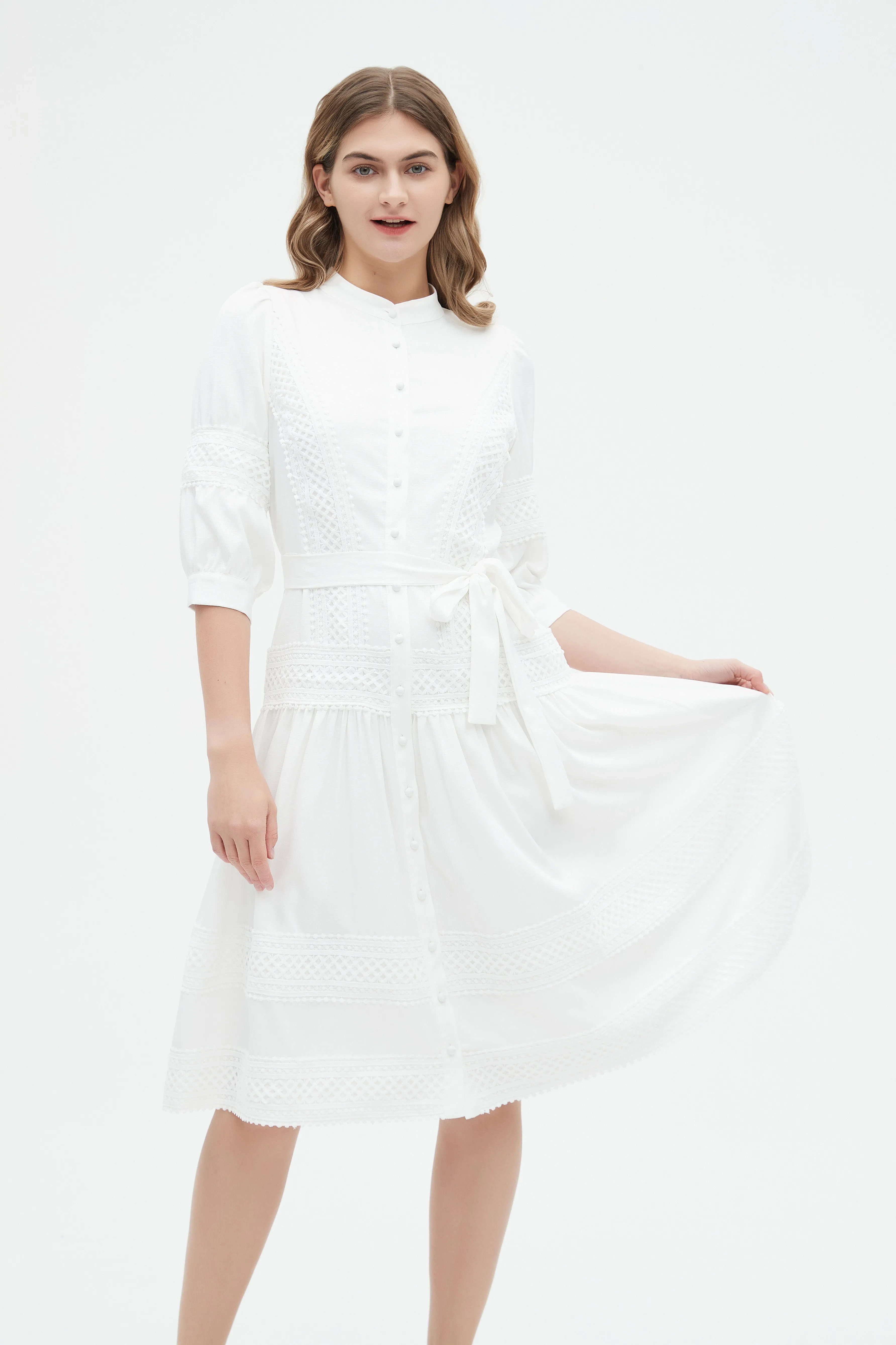 BLANCA LINEN & LACE DRESS byMM