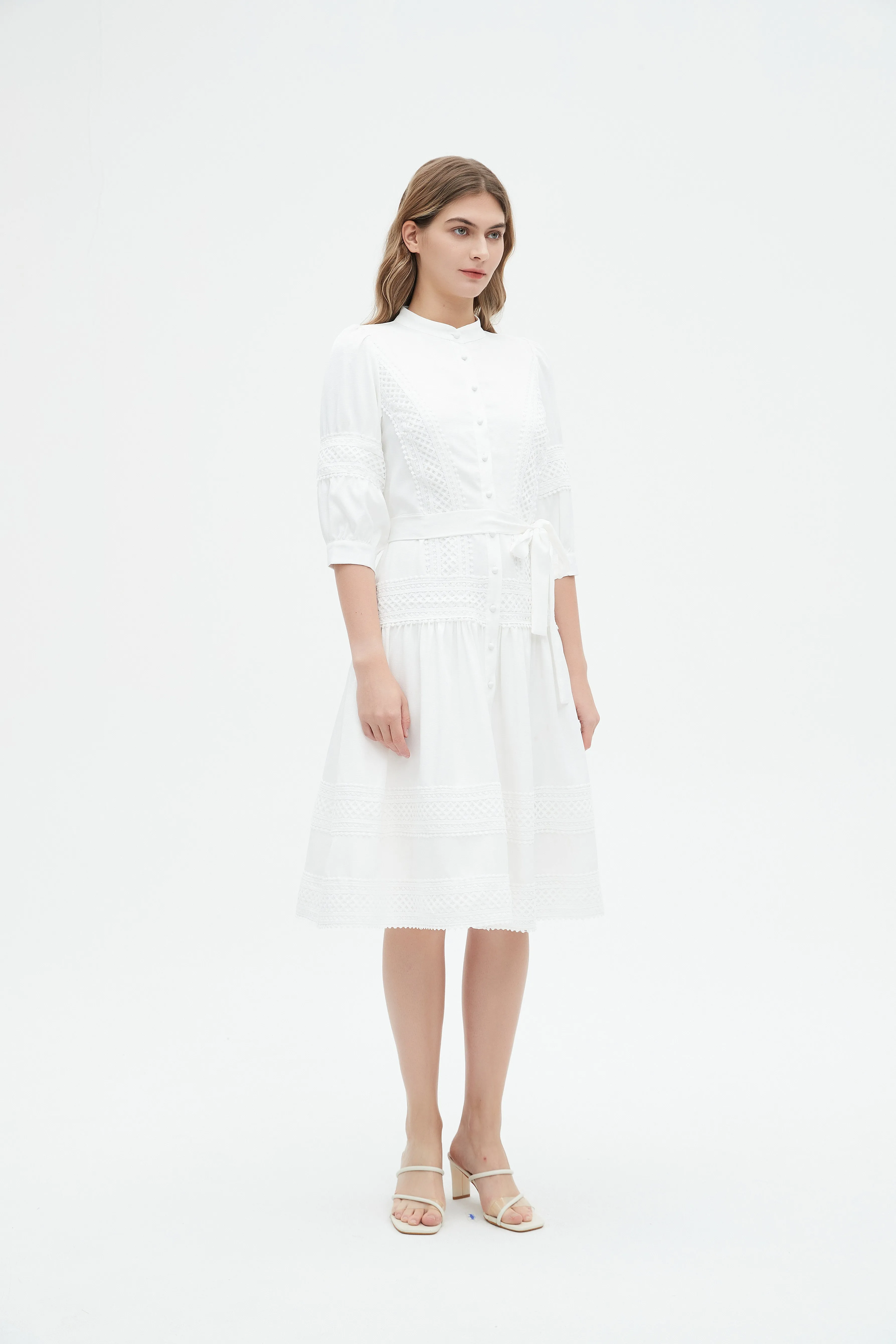 BLANCA LINEN & LACE DRESS byMM