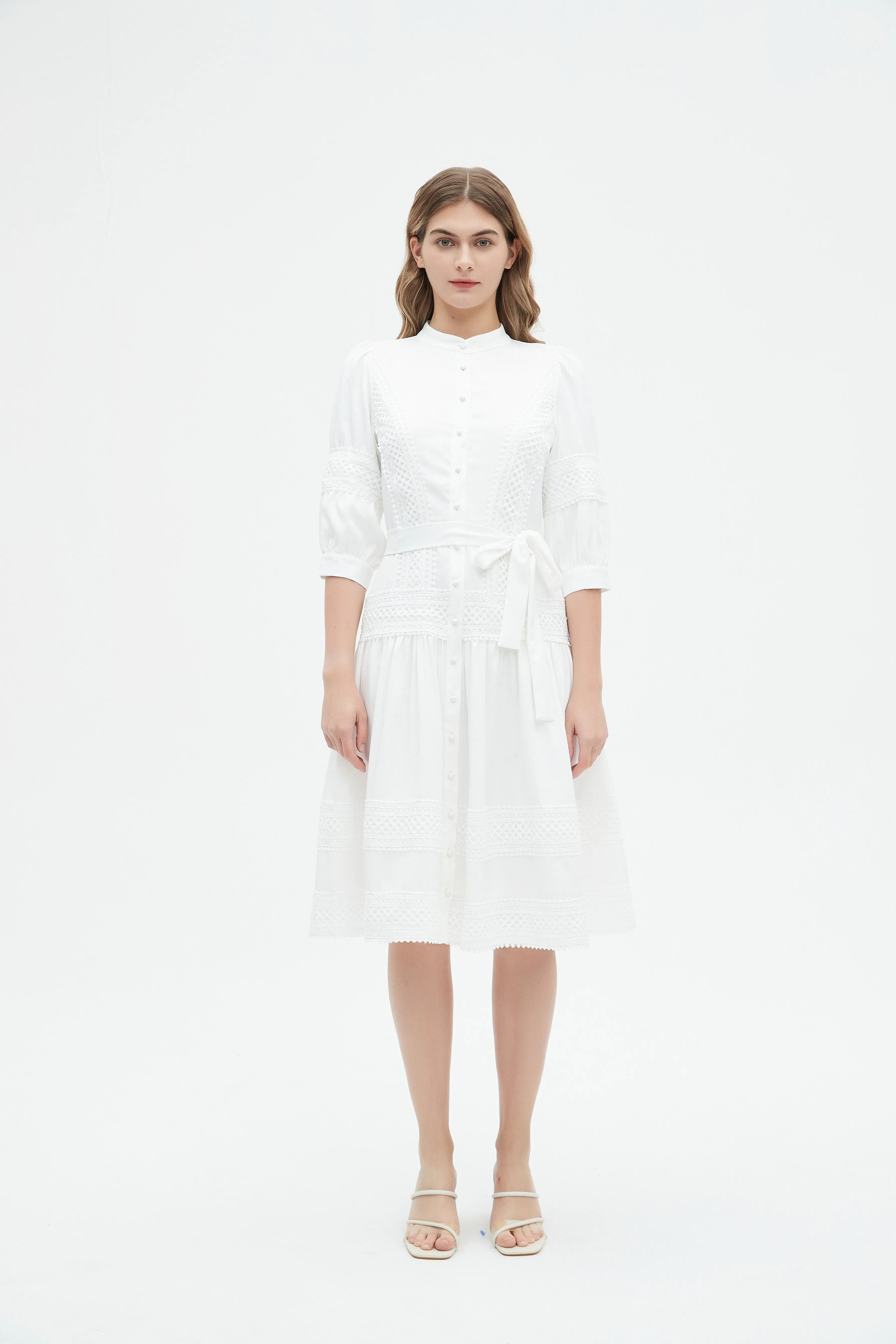 BLANCA LINEN & LACE DRESS byMM