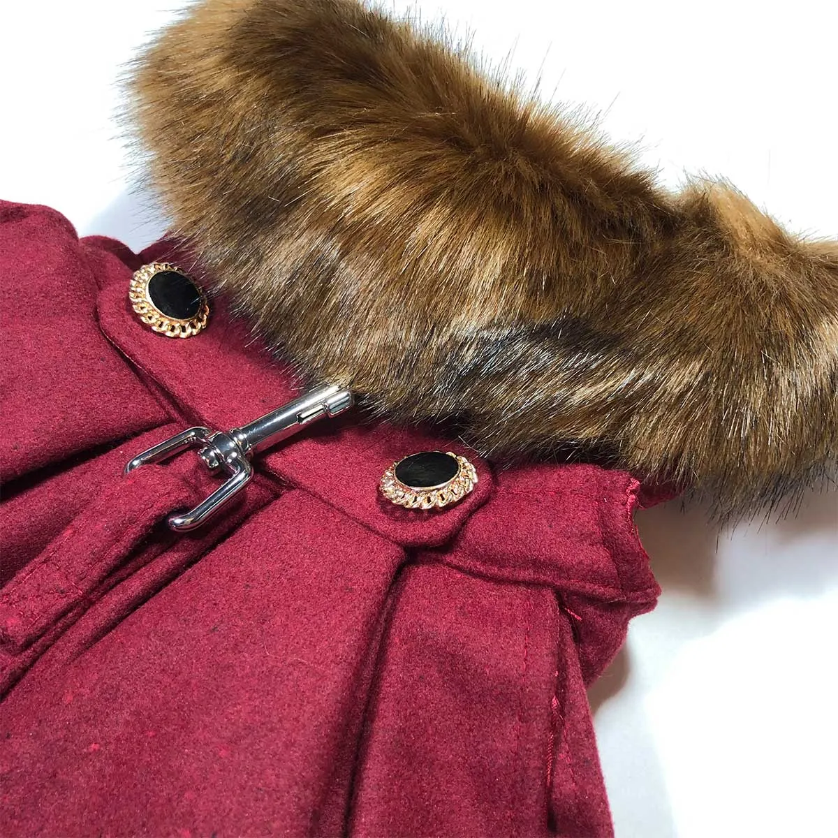 Burgundy Wool Harness Coat