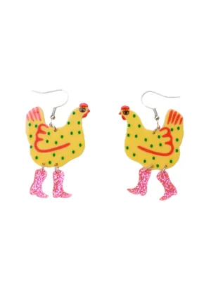 Chicken In Shining Boots Earrings