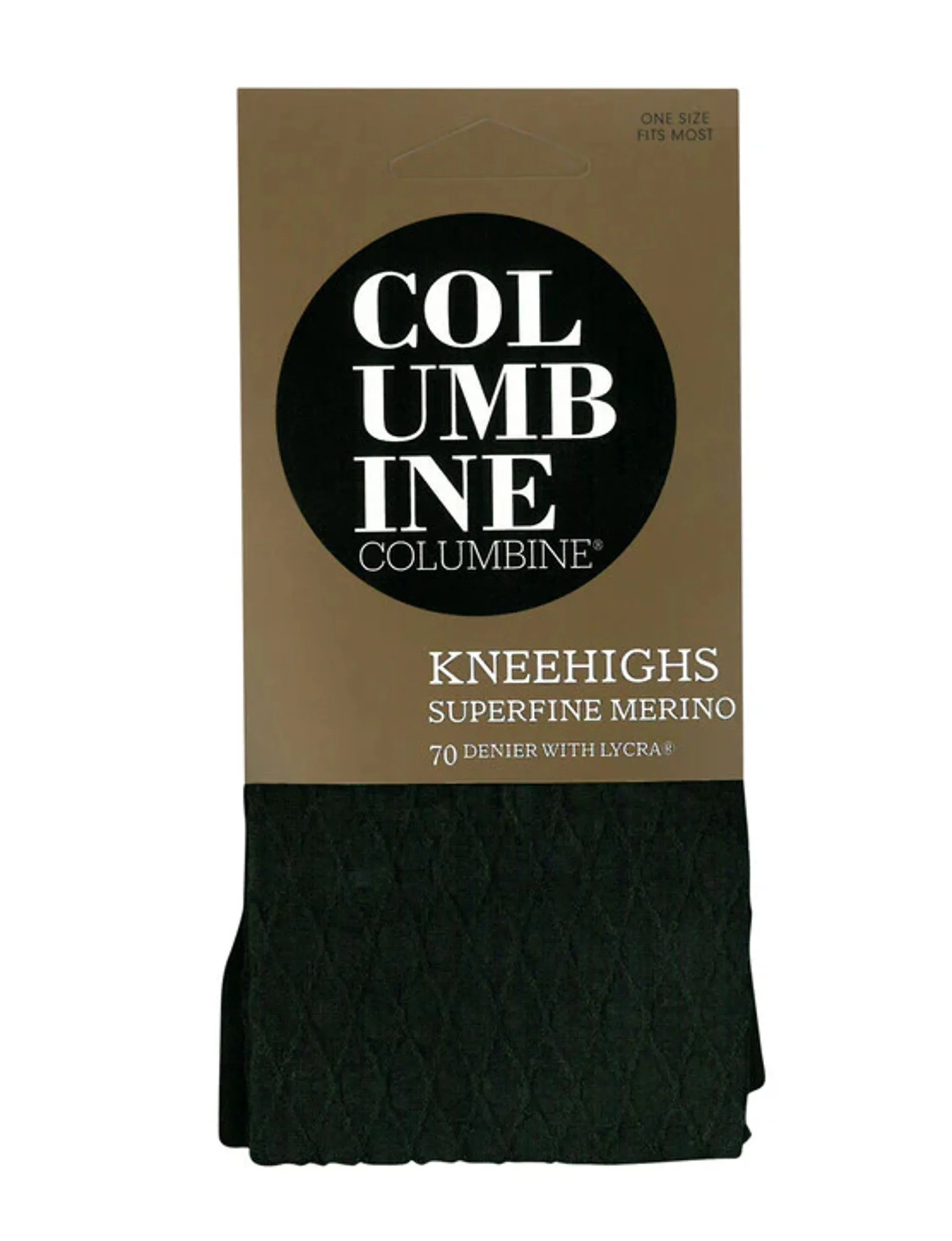 Columbine 2499 Argyle Diamond Superfine Merino Wool 70 Knee Highs