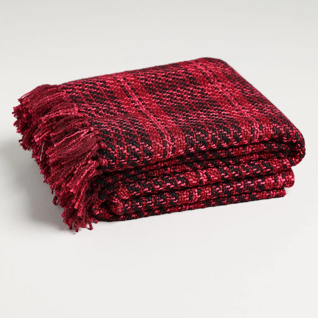 Dark Magenta Throw Blanket 56" X 69" 3.5" TASSELS