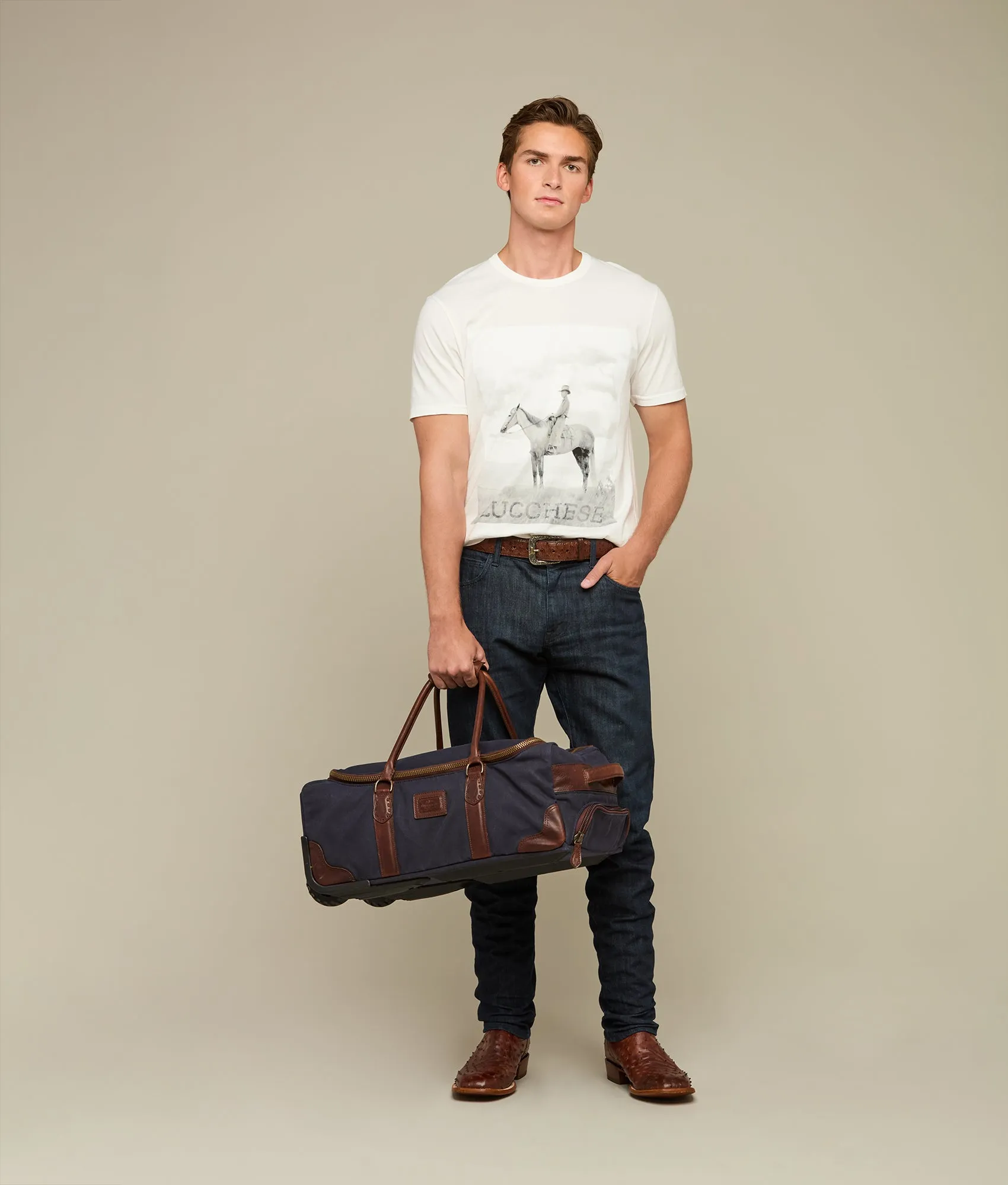 Everyday Waxed Canvas Rolling Duffle :: Navy