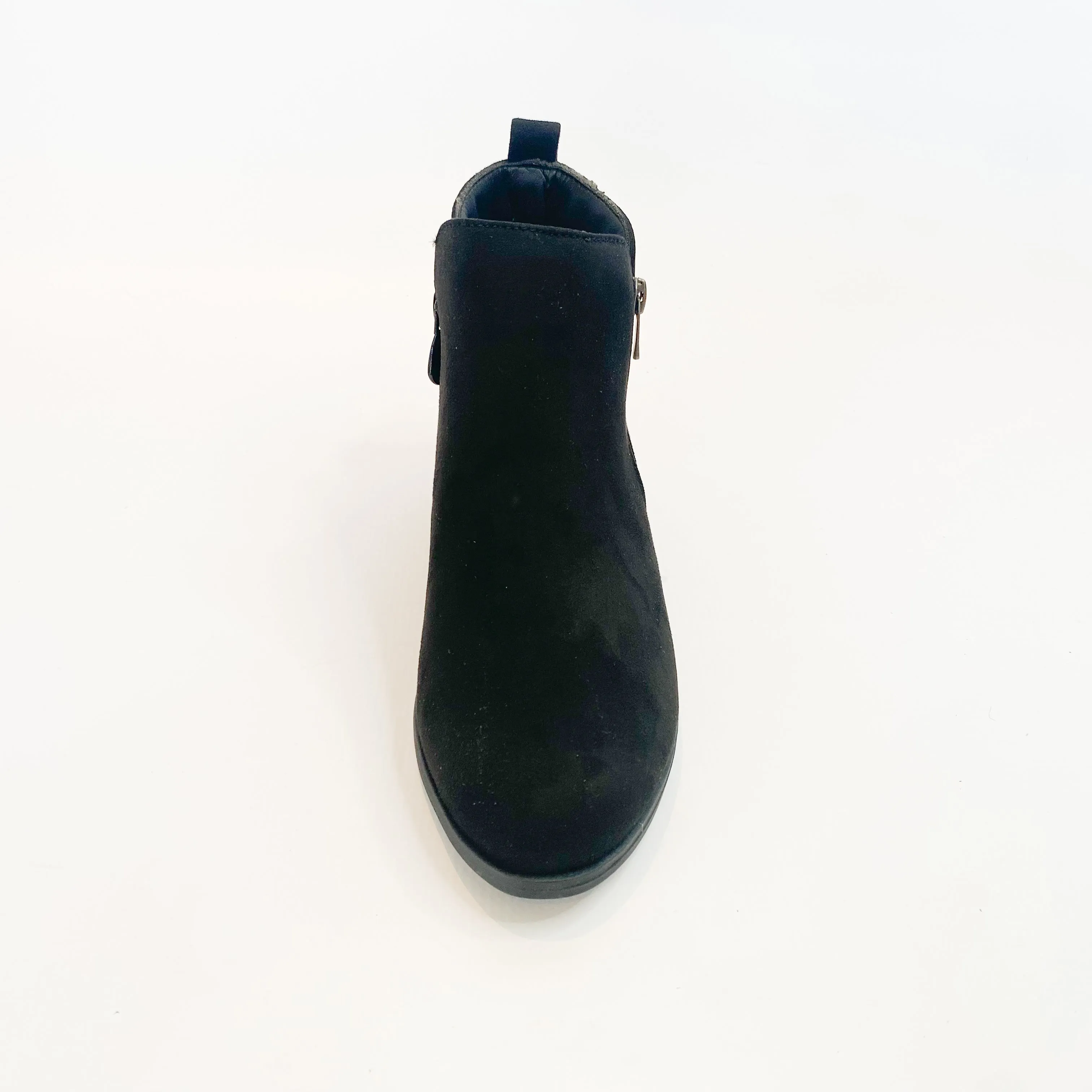 KG black suede zide zip boot