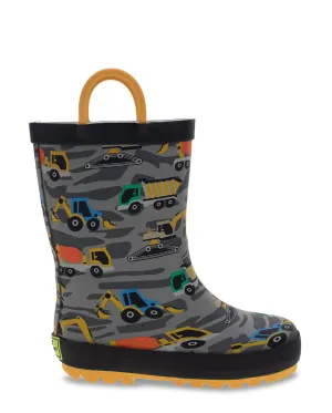 Kids Construction Rain Boot - Gray