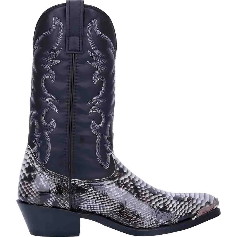 Laredo Monty Black & White Snake Print Boots