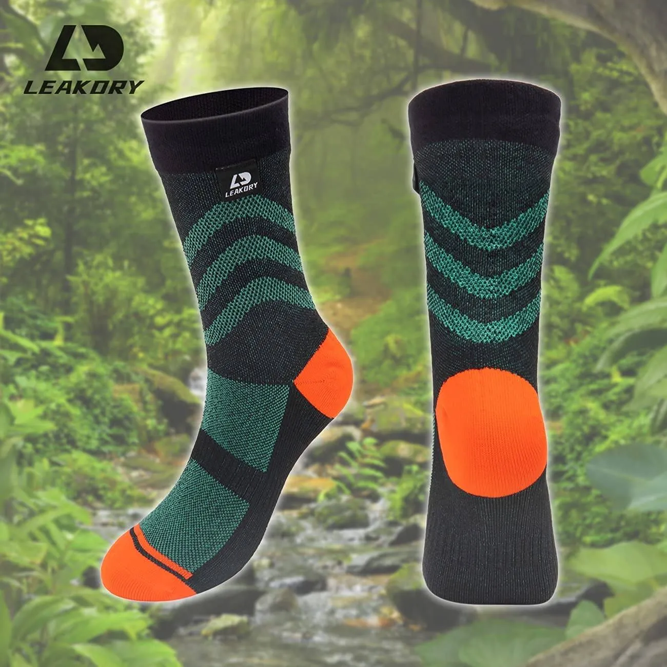 LEAKDRY Recycled Polyester Waterproof Breathable Socks Green