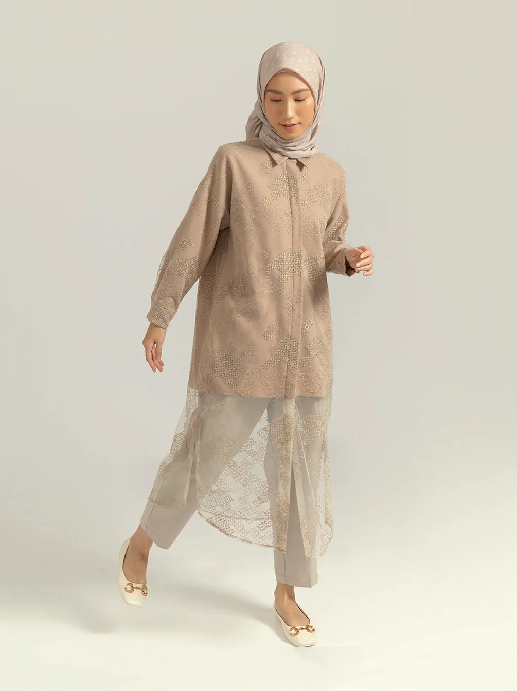 LIVY LACE TUNIC POTTERY