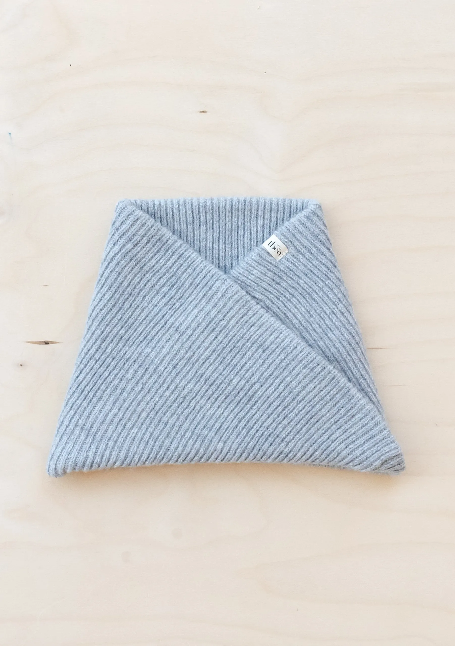 Merino Wool Kids Neck Warmer in Light Grey Melange