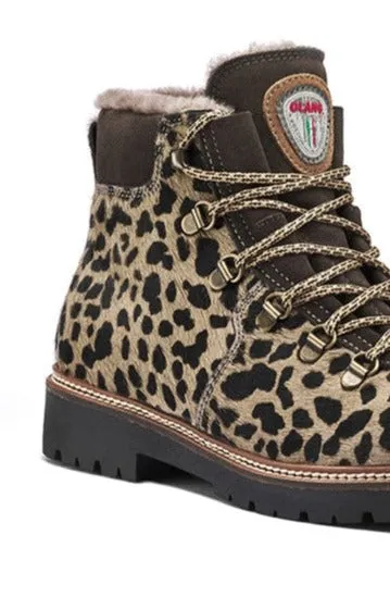 OLANG Lima Leopard Print Furry Boots