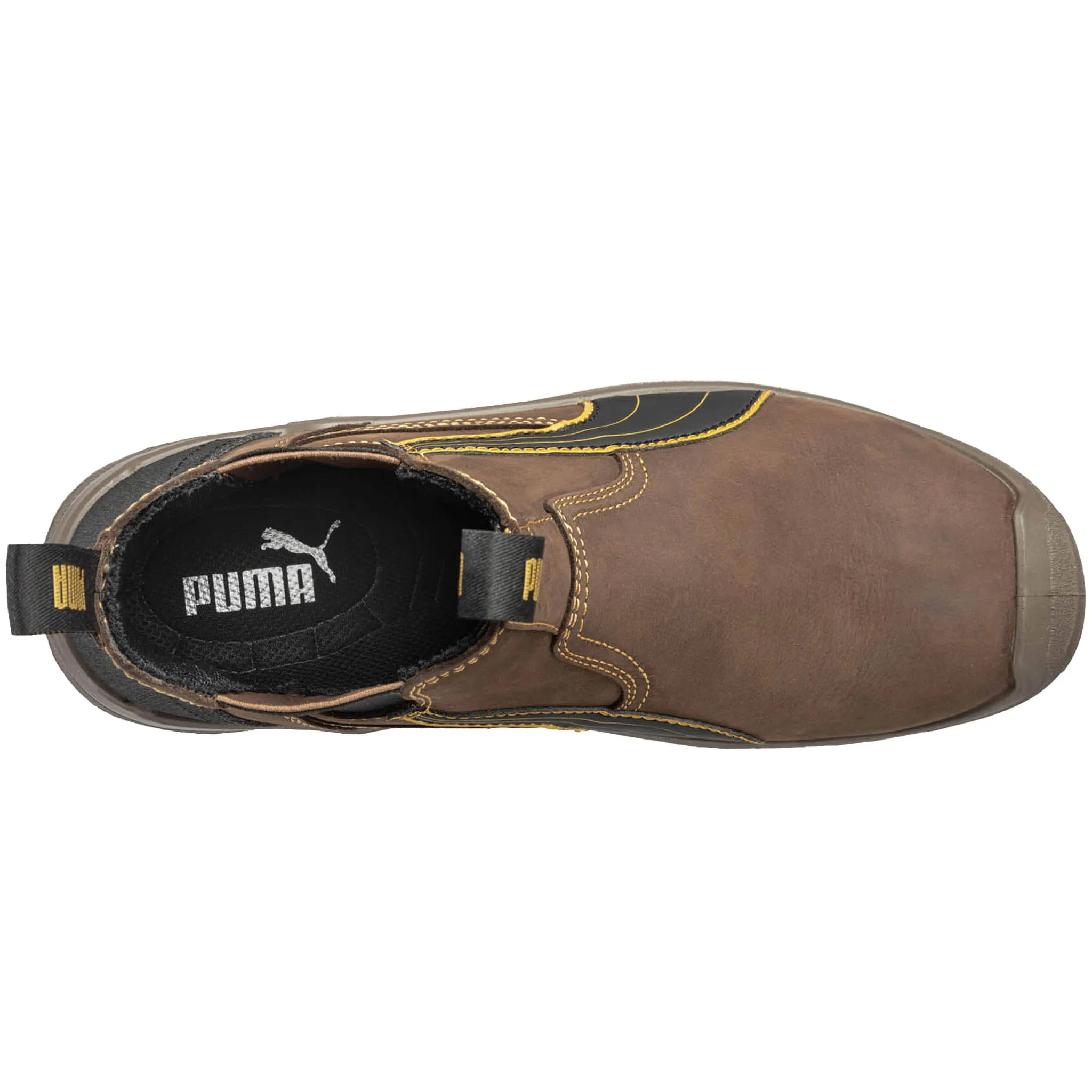 Puma Men's 630265 Tanami Brown Mid Composite Safety Toe Slip On Work Boots