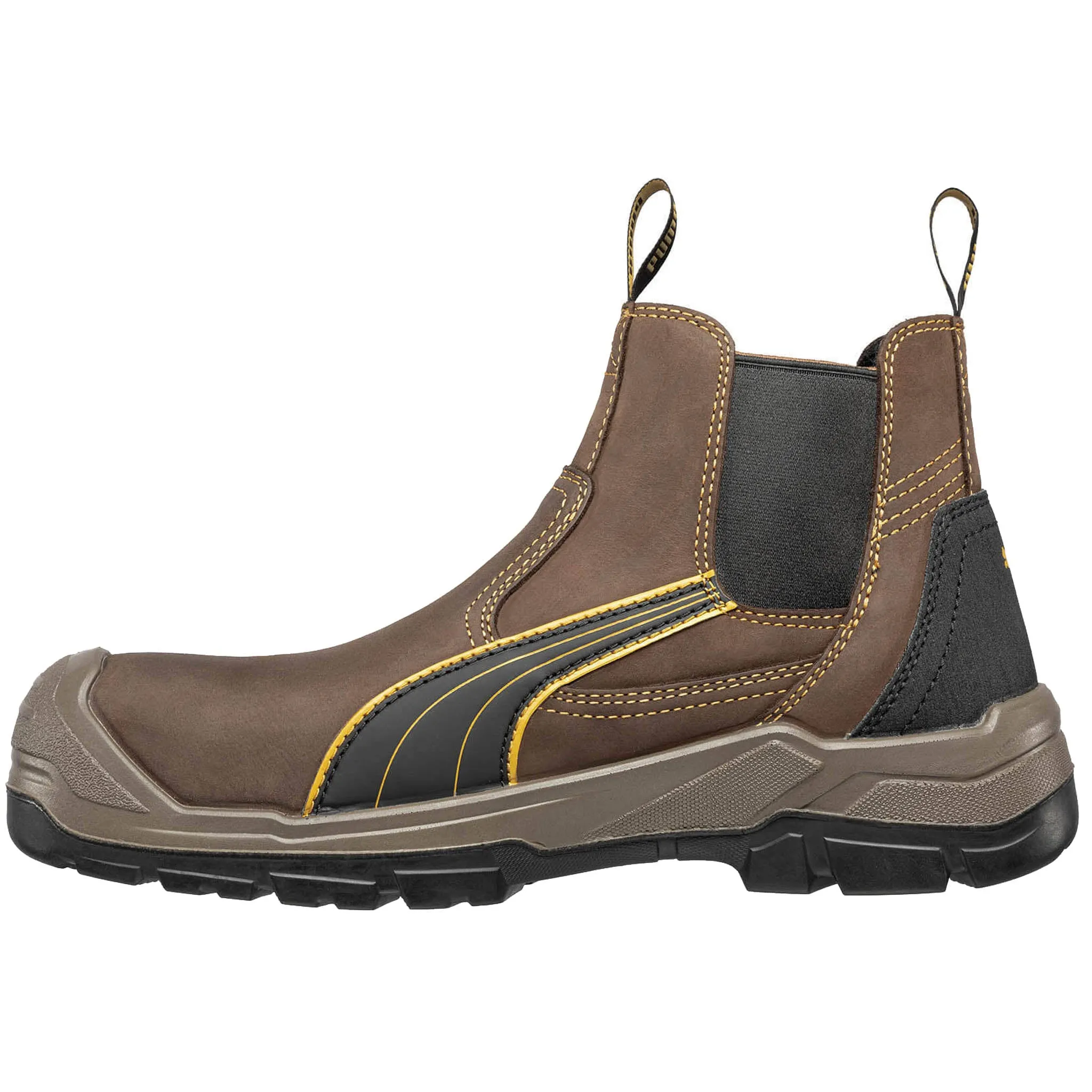 Puma Men's 630265 Tanami Brown Mid Composite Safety Toe Slip On Work Boots