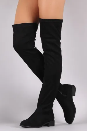 Suede Over the Knee Fitted Boots