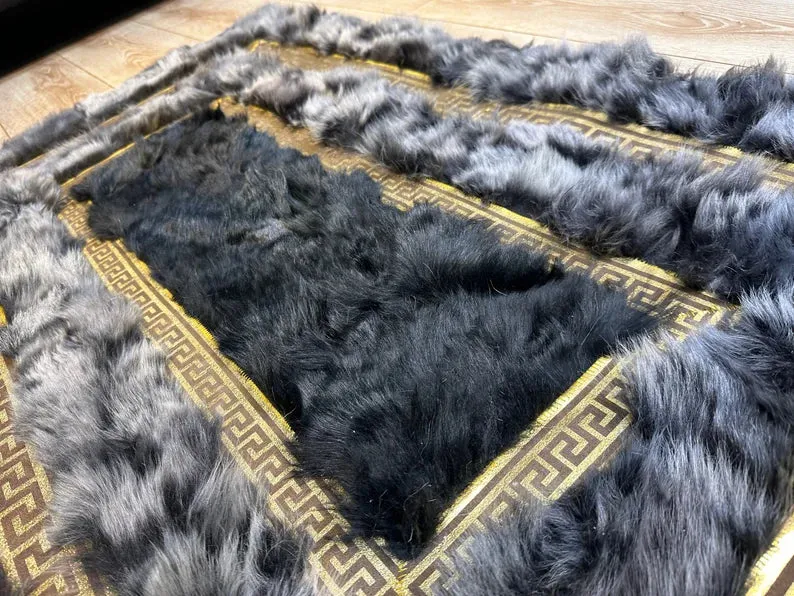 Ultra Soft Luxury Sheepskin Area Rug, Natural Leather Handmade Indoor Rug