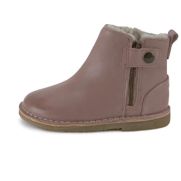 Winston Wool-lined Kids Ankle Boot Rose Leather